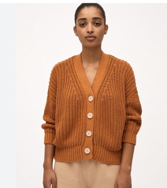 Babaa Sweaters - BABAA Sz OS S M L Cardigan No 18 Mi Tierra Rust Burnt Orange Cotton
